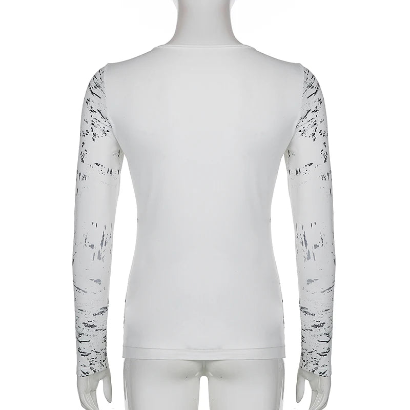 T-shirt imprimé graphique en strass.