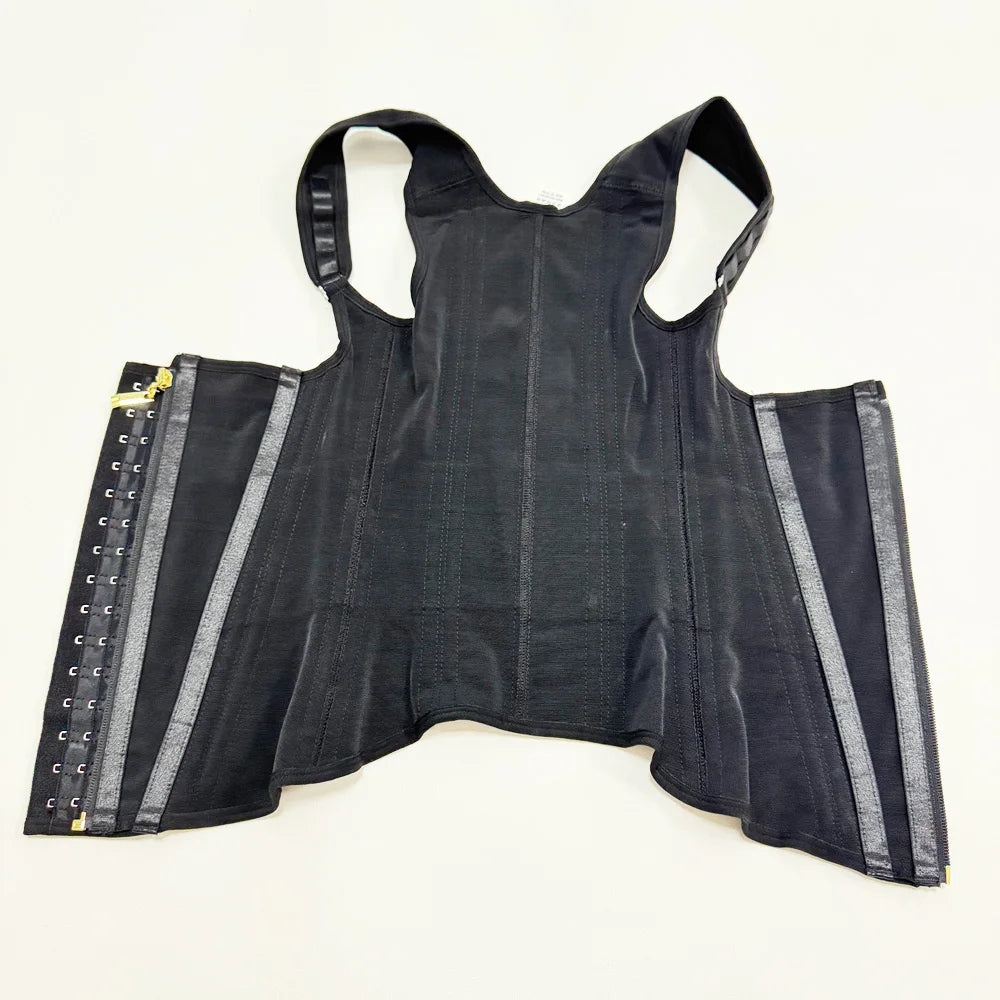 Fajas Colombianas Body Shaper Shapewear Women Vest Tops Double Compression Waist Trainer Corset Adjustable Zipper and Hook-eyes