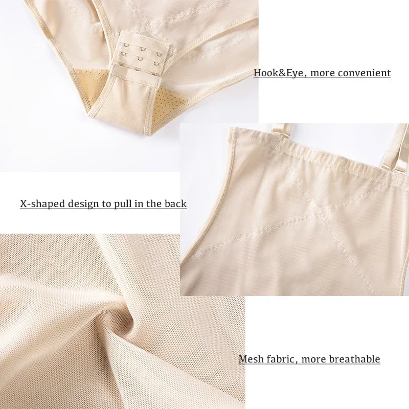Shapewear Bodysuit Body Shaper Women. Underwear, Thin, Breathable, Adjustable Strap.