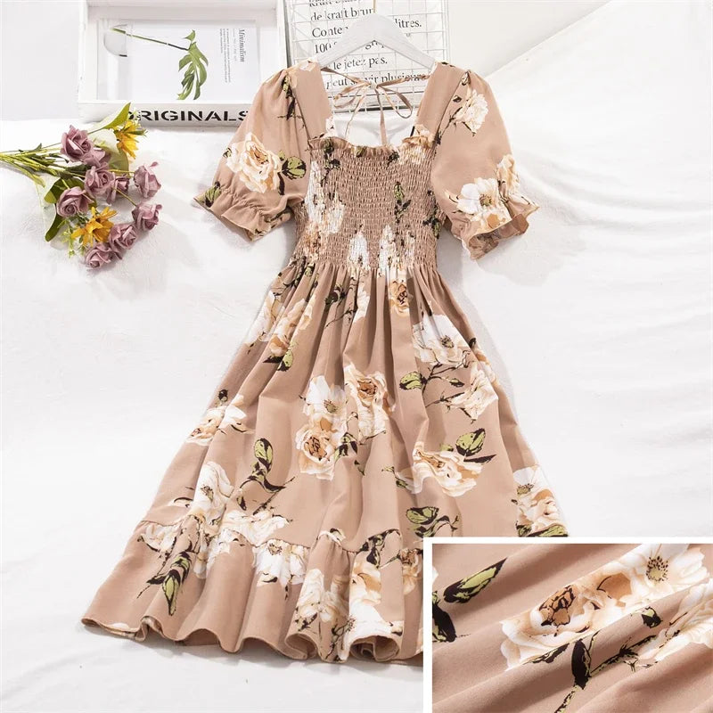 Spring Summer Chiffon Dresses Fashion.