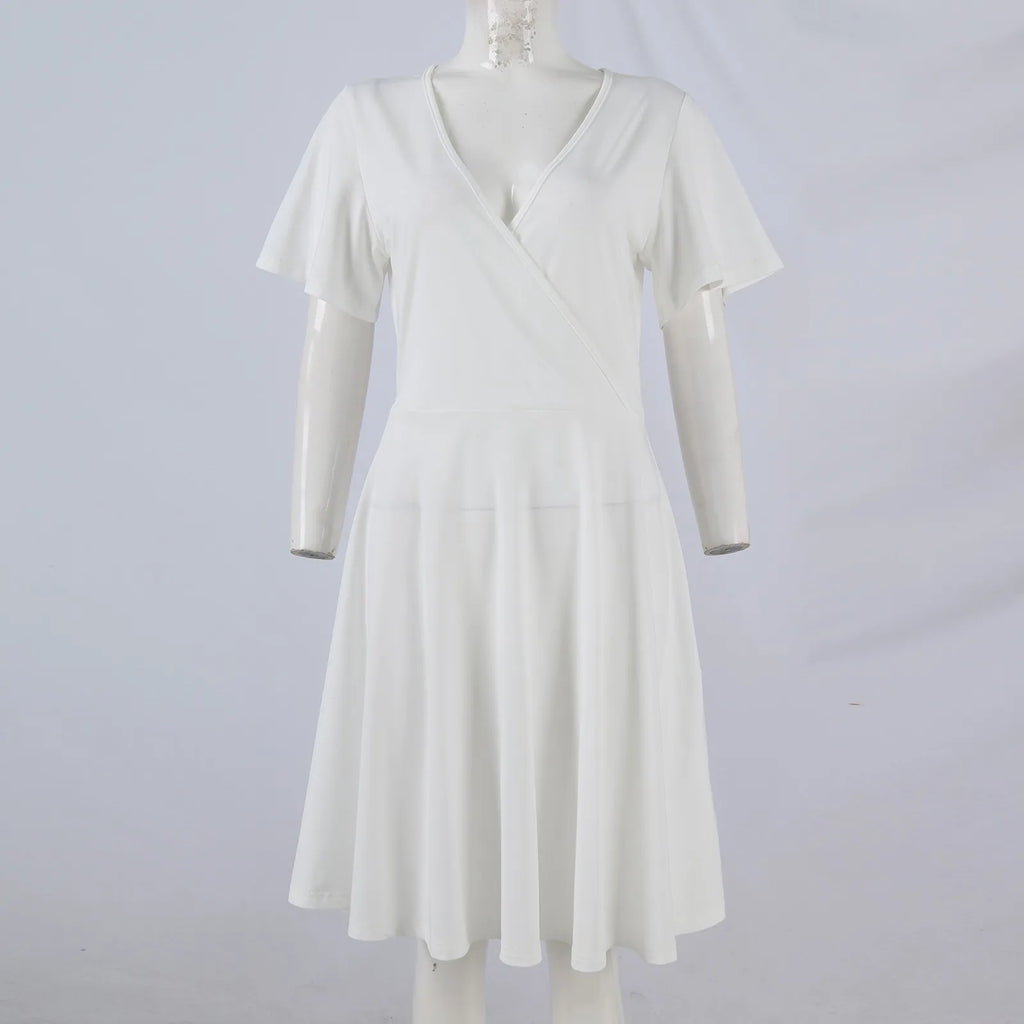 Women's Floral Short Sleeves Long Dress V-neck Sexy Casual Loose Elegant Dress Beach Hawaiian Holiday