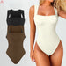 Bodysuit GUUDIA Sexy Summer High Waist for Women Bodysuit Comfortable Square Collar  Shapewear Ultra Elastic Slim Thong Shapewear Jumpsuit