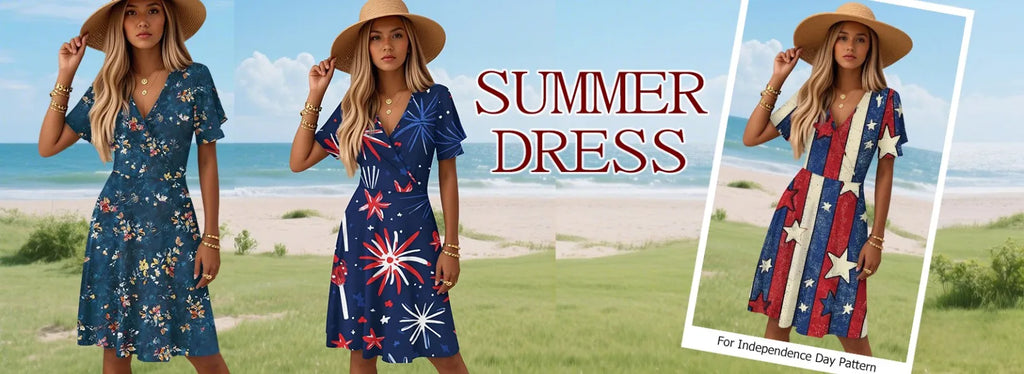 Women's Floral Short Sleeves Long Dress V-neck Sexy Casual Loose Elegant Dress Beach Hawaiian Holiday