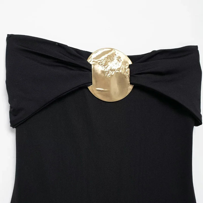 TRAF 2025 Womann Tops Bow Bodysuit Women Black Red Sleeveless Thong Bodysuit Gold Glitter Corset Rave Body suits.