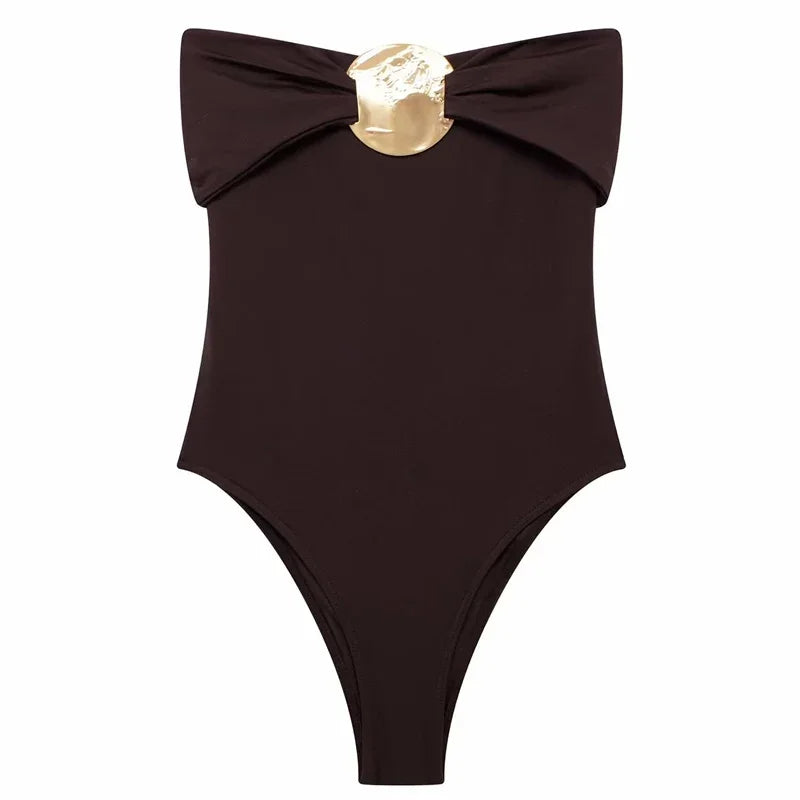 TRAF 2025 Womann Tops Bow Bodysuit Women Black Red Sleeveless Thong Bodysuit Gold Glitter Corset Rave Body suits.