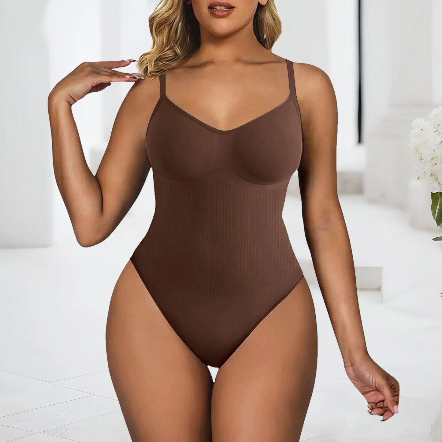Body gainant sans couture pour femme, contrôle amincissant.