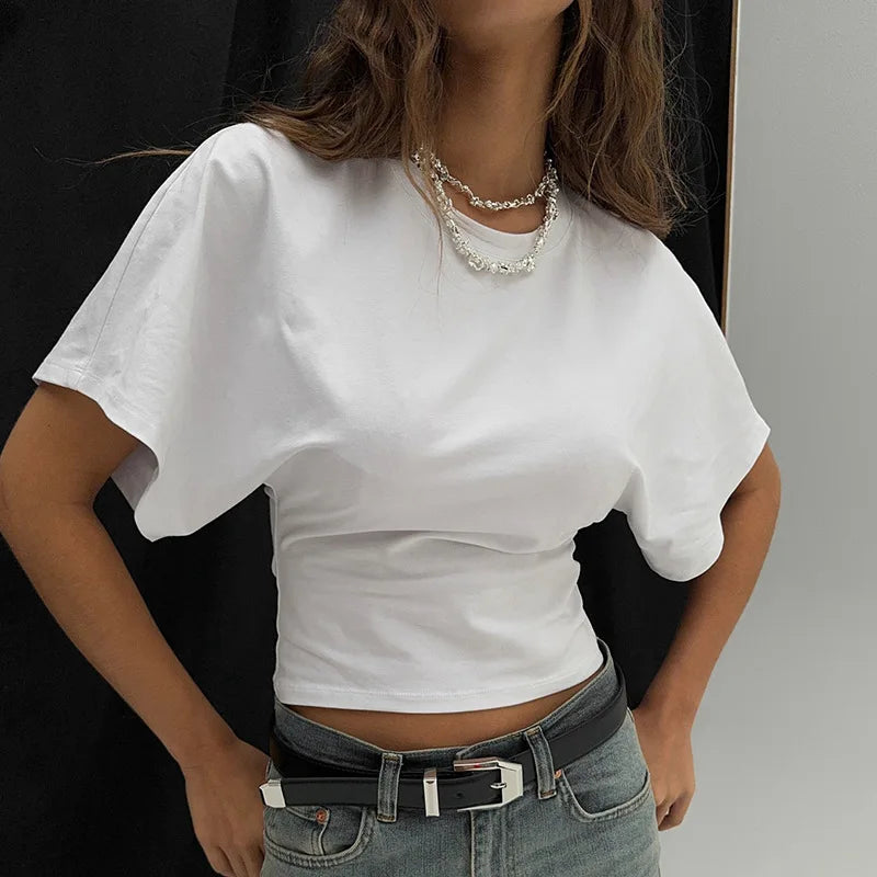 Fashion T-shirt 2025 Woman Clothes O-neck Corset Tops Streetwear Girls Spring Summer Short T- Shirts