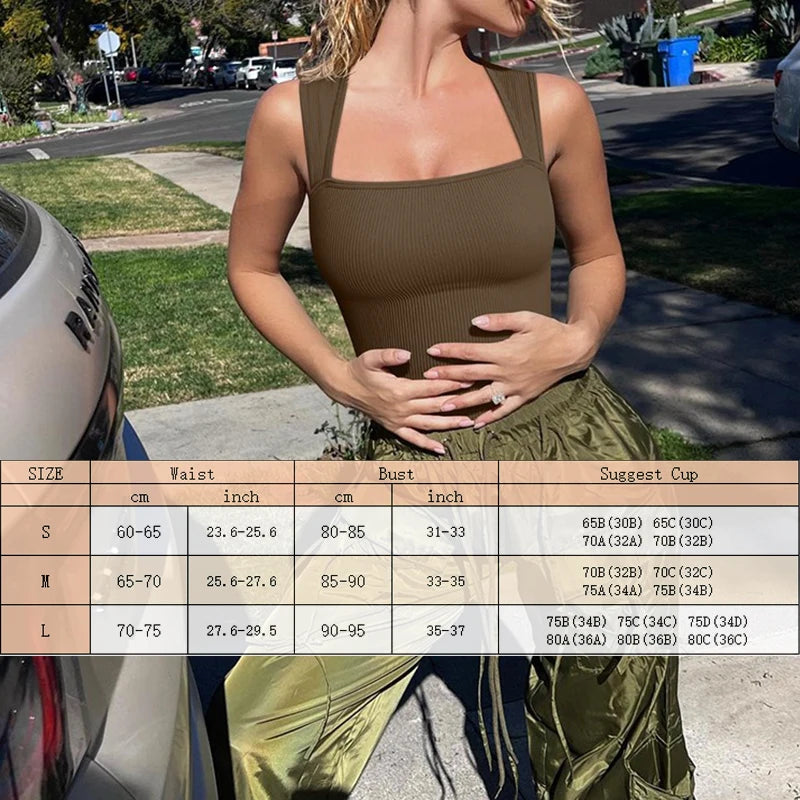 Bodysuit GUUDIA Sexy Summer High Waist for Women Bodysuit Comfortable Square Collar  Shapewear Ultra Elastic Slim Thong Shapewear Jumpsuit