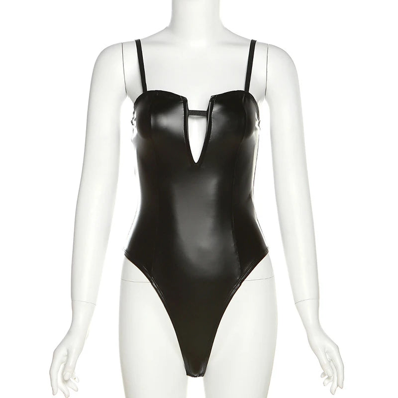 Black Slim Bodysuit ,Top Patchwork Summer Clothes For Women.