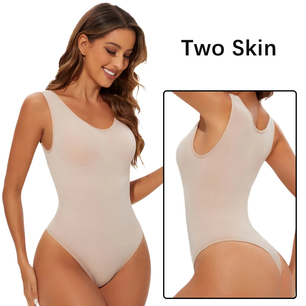 Seamless Shapewear Bodysuit for Women Body Shaper Thong Body Shaping Sculpting Breast Slimming Wide Shoulder Straps Shapers New