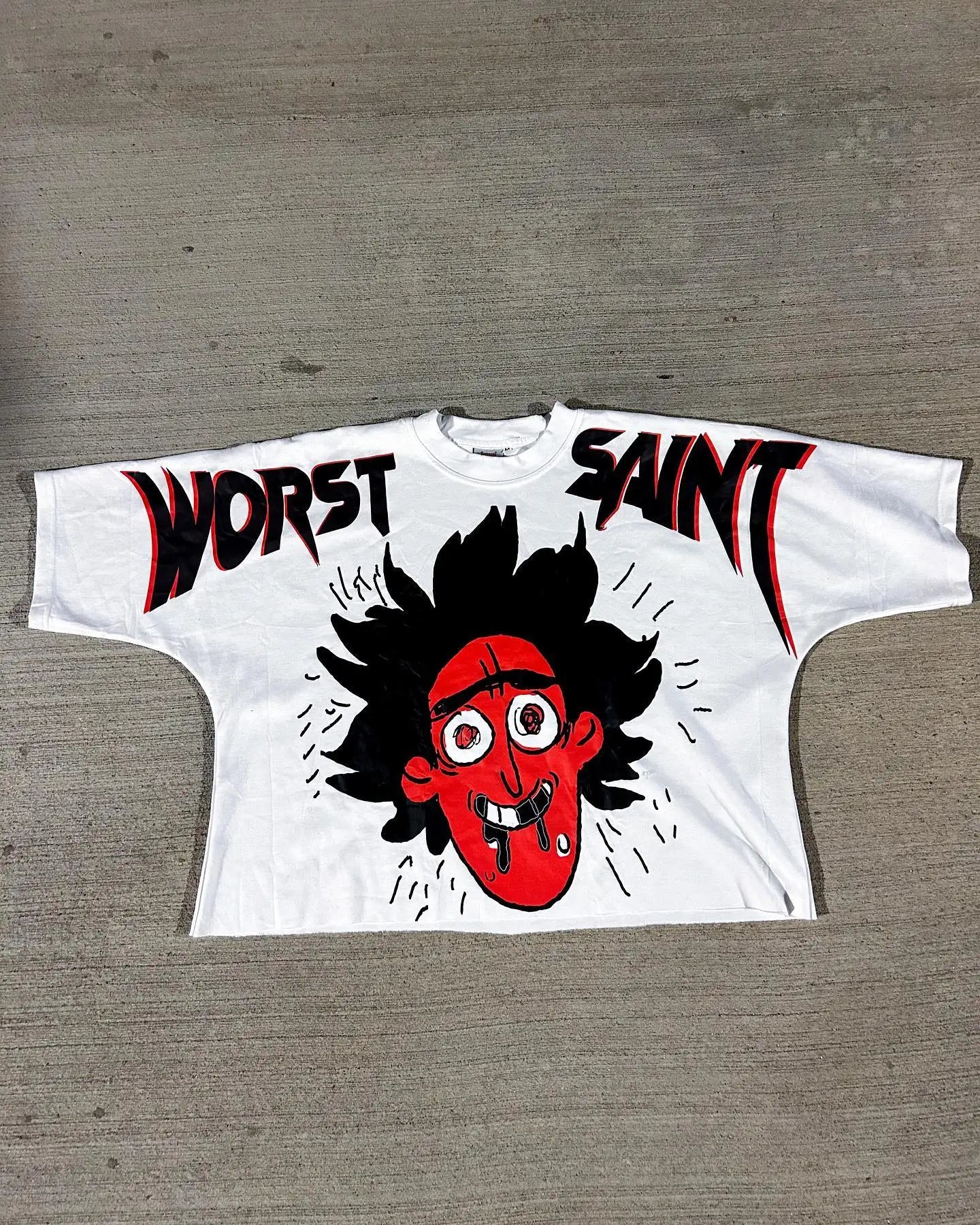 New Streetwear Women Cross Graphic Print Oversized T-Shirt Goth Casual Cotton Drop Sleeve Short Sleeve Tops