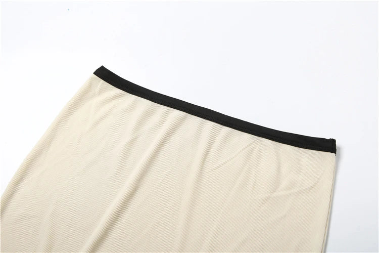 Weird Puss Ribbed Women 2 Piece Set Polo Neck Button Shorts Crop Tops+Mini Skirts Matching Stretch Elegant Streetwear Outfits