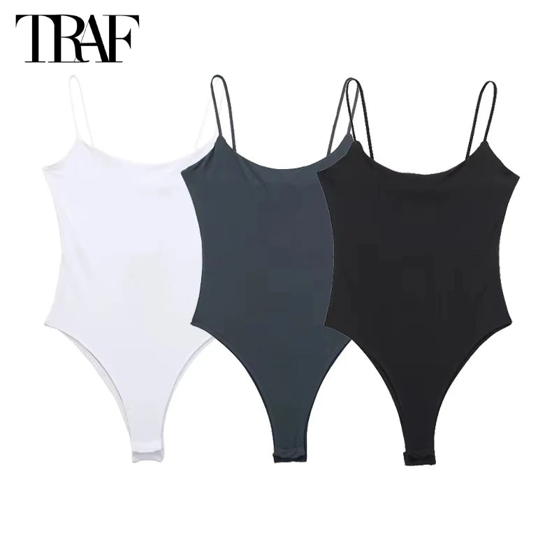 TRAF 2025 Tight Bodys for Women White Black Backless Bodysuit Women One Pieces Jumpsuits for Women Sexy Lingerie Bodysuit.