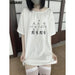 2025 T-shirt mignon pour femme, décontracté, col rond, dessin animé japonais, hauts courts.
