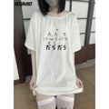 2025  Cute T-shirt Women Casual O-Neck Japanese Cartoon Tops Short .