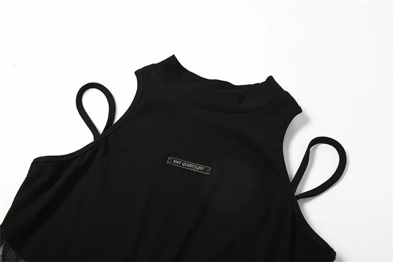 Black Bodysuit Lingerie  Body Feminino See Through Corset Top Women Rave Outfit Mesh Patchwork One-Pieces Lenceria Femenina