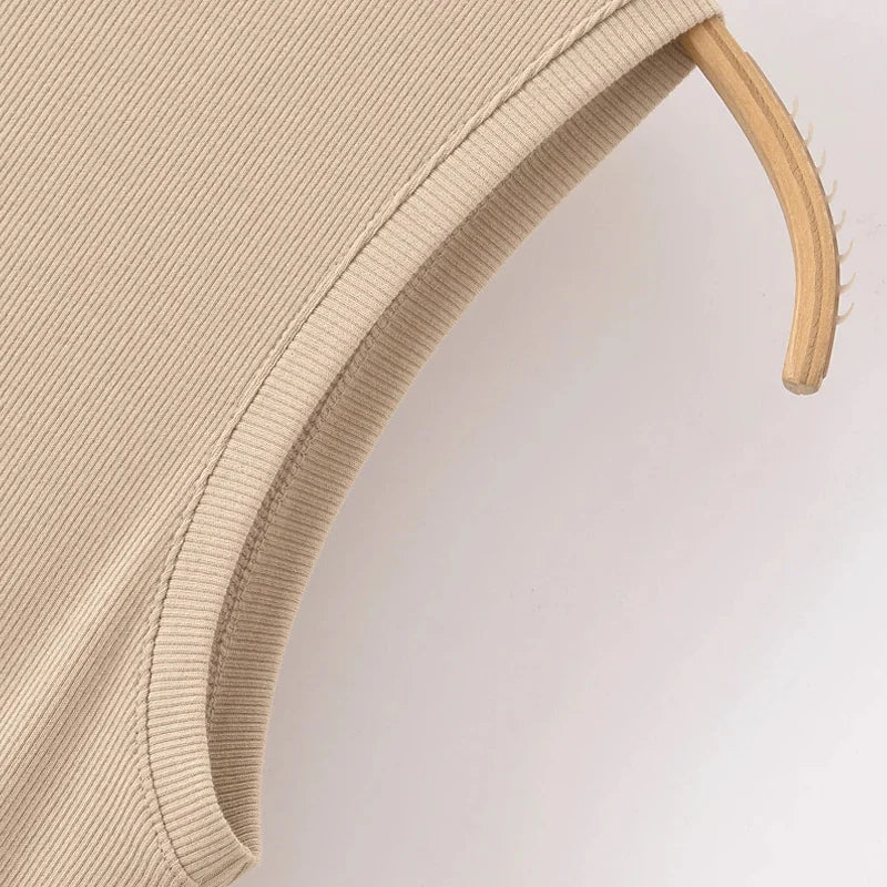 TRAF Khaki Elegant Long Dresses 2025 Women's Spring Sleeveless Black Dresses Fashion Casual Party Y2k Dress Vestidos For Female