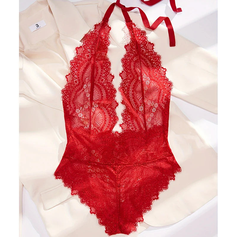 Women's Clothing Bodysuit Woman 2025 New Collection Deep V Perspective Backless Underwear One-piece Corset Hot Costume