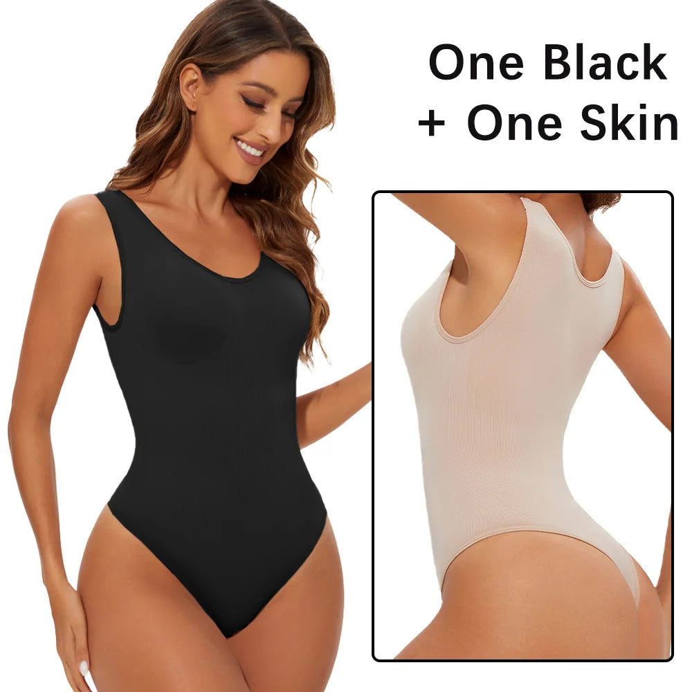 Seamless Shapewear Bodysuit for Women Body Shaper Thong Body Shaping Sculpting Breast Slimming Wide Shoulder Straps Shapers New