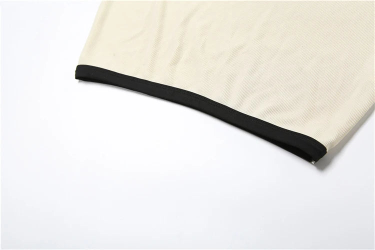 Weird Puss Ribbed Women 2 Piece Set Polo Neck Button Shorts Crop Tops+Mini Skirts Matching Stretch Elegant Streetwear Outfits