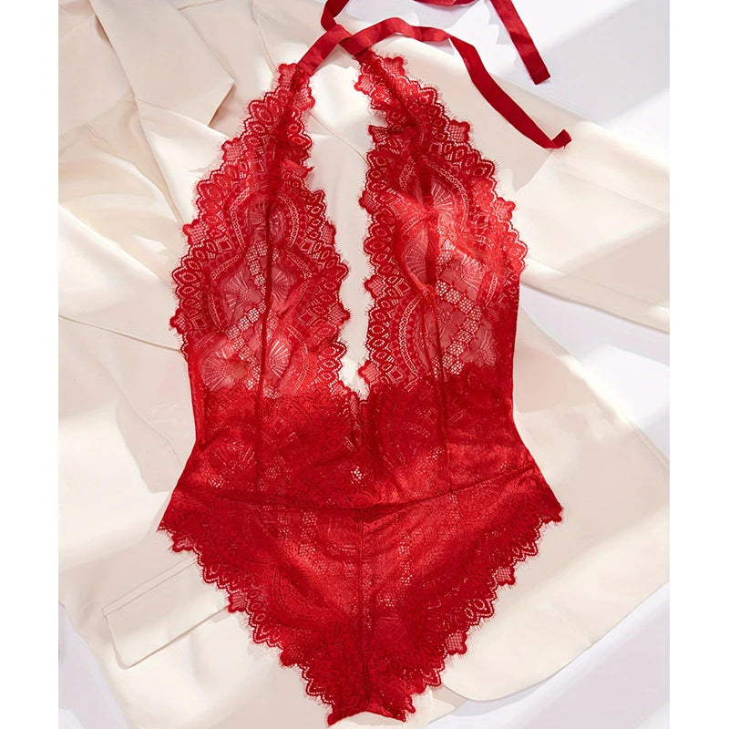 Women's Clothing Bodysuit Woman 2025 New Collection Deep V Perspective Backless Underwear One-piece Corset Hot Costume