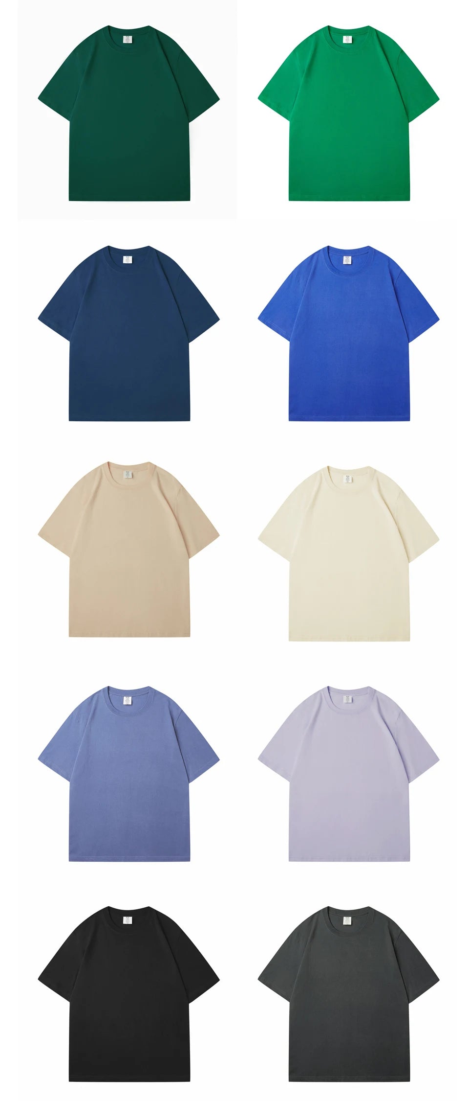 WAVLATII New Women Solid Cotton T shirts Female Dark Green Oversized Casual Soft Tees Unisex Short Sleeve Summer Tops