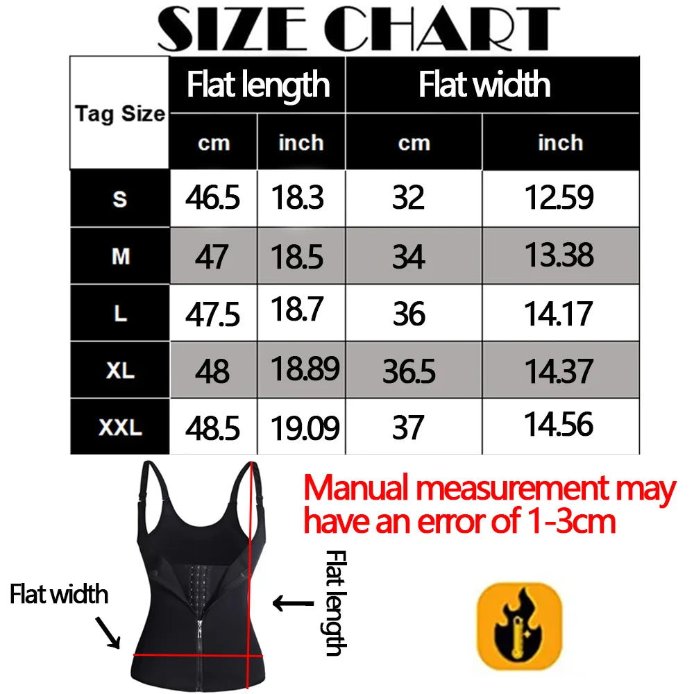 Waist Trainer Tank Top For Women Zipper Body Shaper Tummy Control Sleeveless Top Women's Activewear Body Shaping Underwear