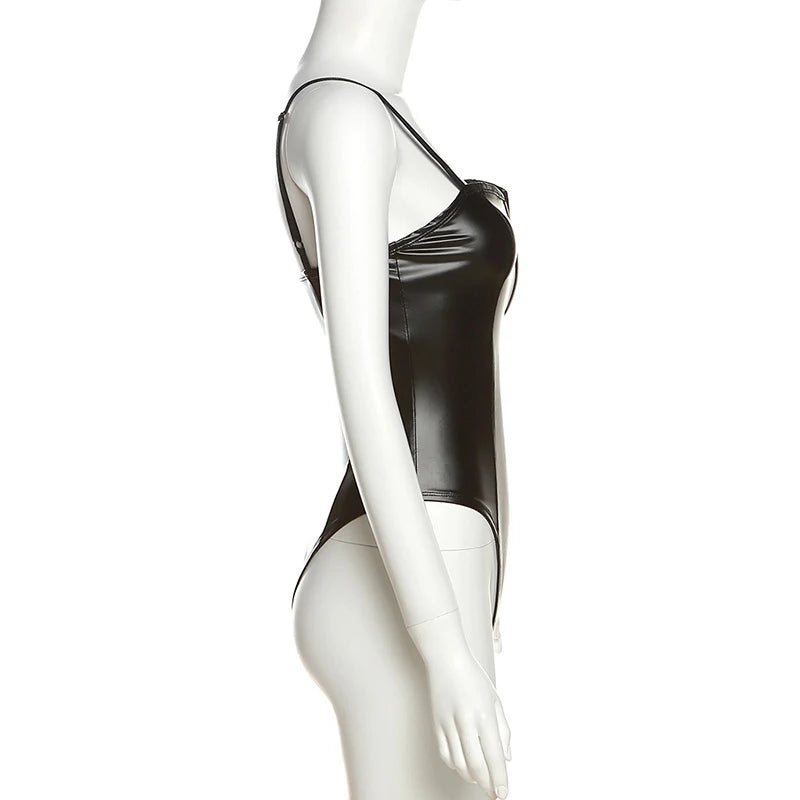 Black Slim Bodysuit ,Top Patchwork Summer Clothes For Women.