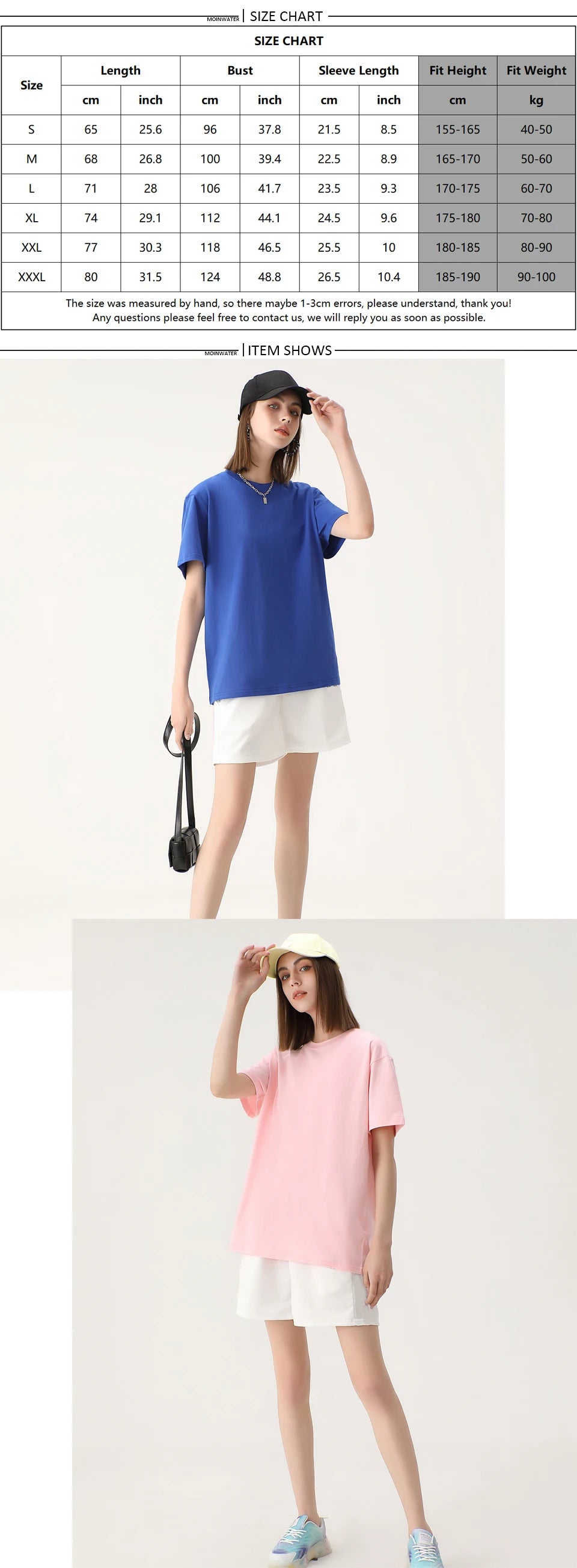 WAVLATII New Women Solid Cotton T shirts Female Dark Green Oversized Casual Soft Tees Unisex Short Sleeve Summer Tops