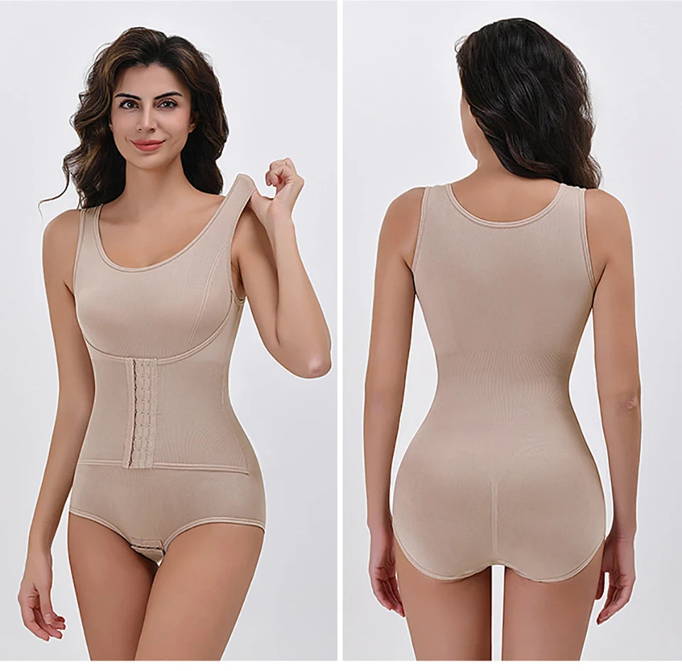 2025 New Bodysuit Shapewear With Zipper Belt Women Tummy Control Fajas Body Shaper Waist Trainer Slimming Cincher Corset Tops