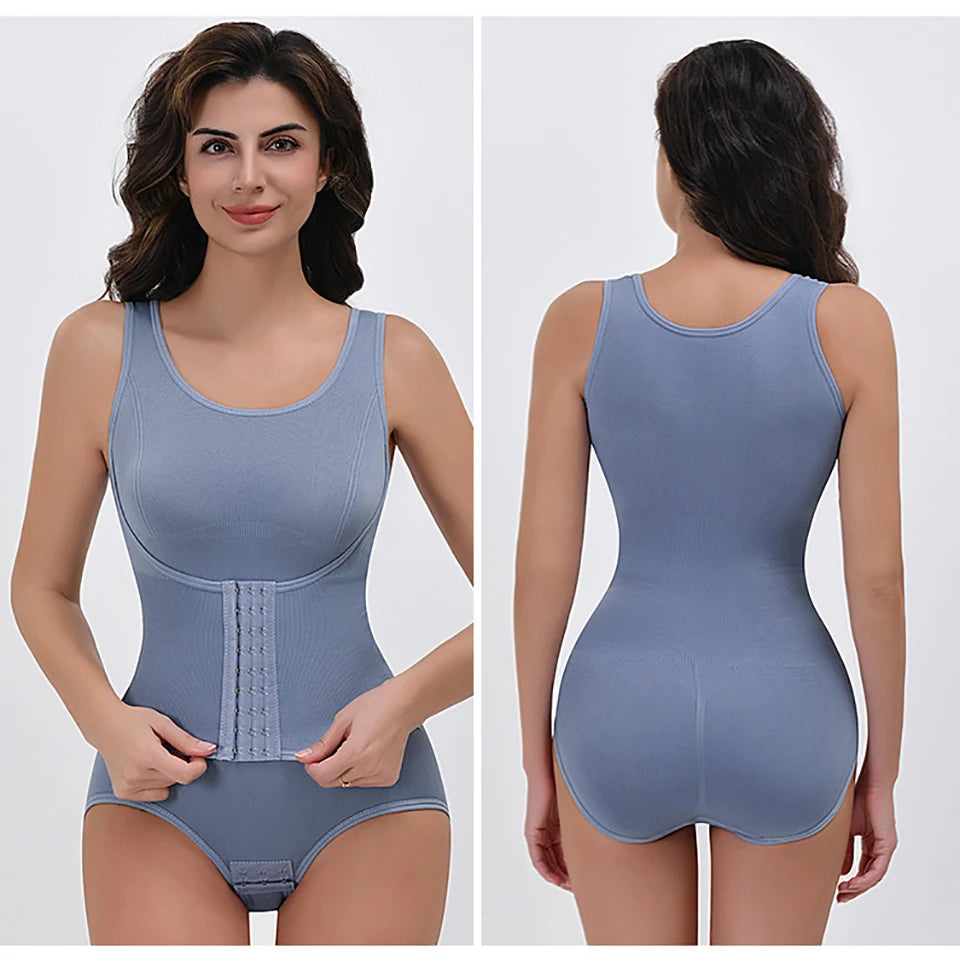 2025 New Bodysuit Shapewear With Zipper Belt Women Tummy Control Fajas Body Shaper Waist Trainer Slimming Cincher Corset Tops