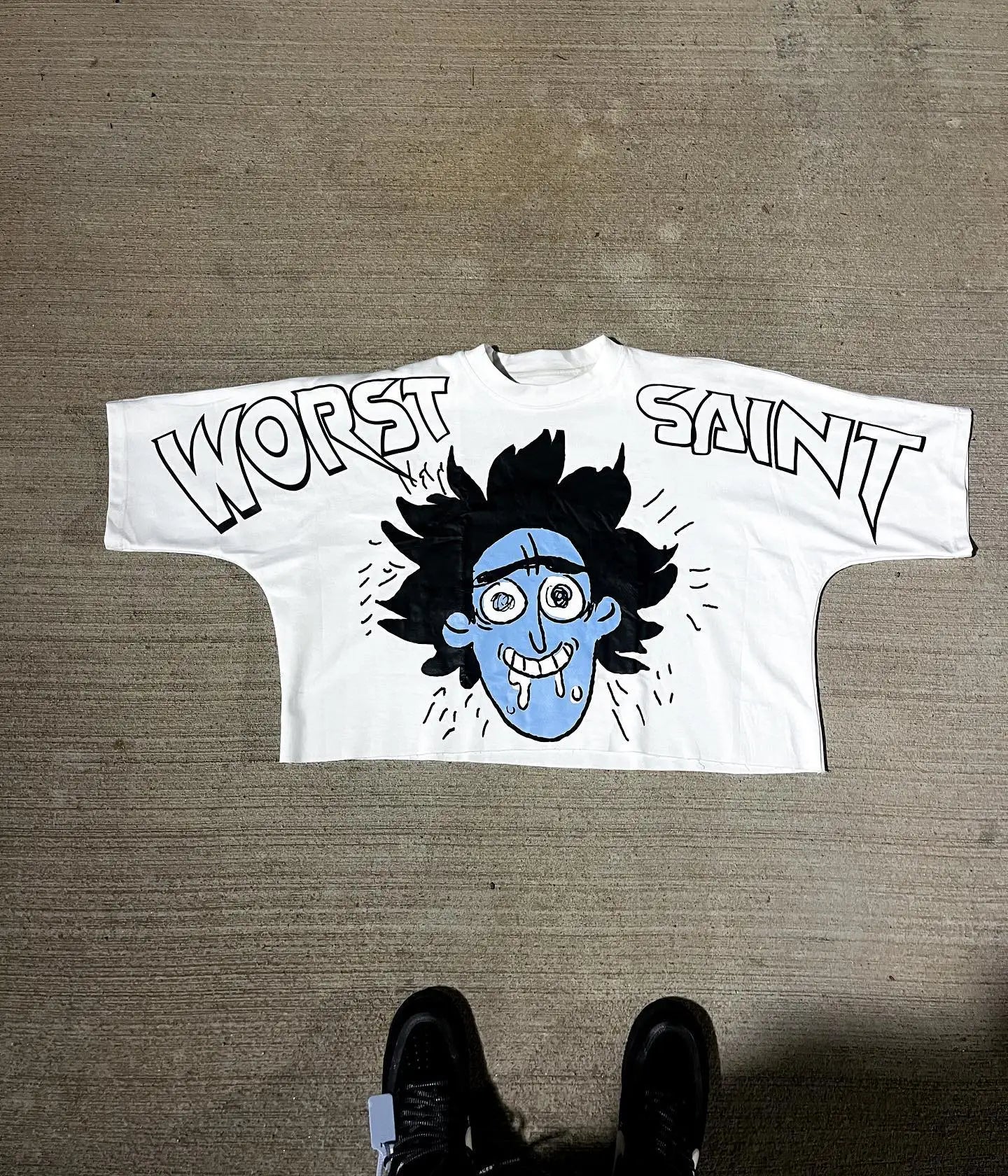 New Streetwear Women Cross Graphic Print Oversized T-Shirt Goth Casual Cotton Drop Sleeve Short Sleeve Tops