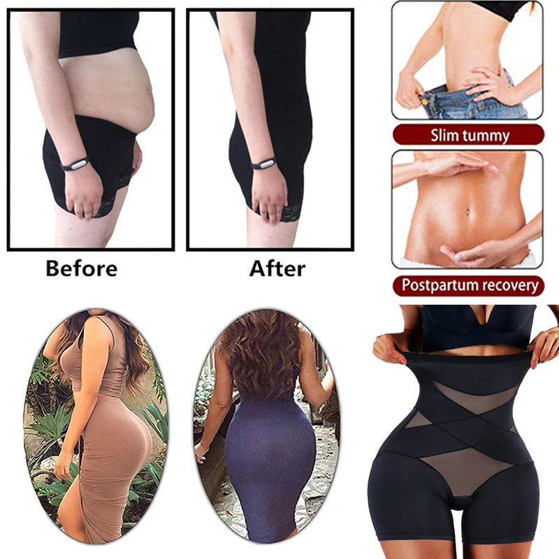 Culotte gainante taille haute pour femme, gaine amincissante, contrôle du ventre