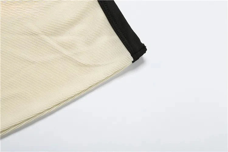 Weird Puss Ribbed Women 2 Piece Set Polo Neck Button Shorts Crop Tops+Mini Skirts Matching Stretch Elegant Streetwear Outfits