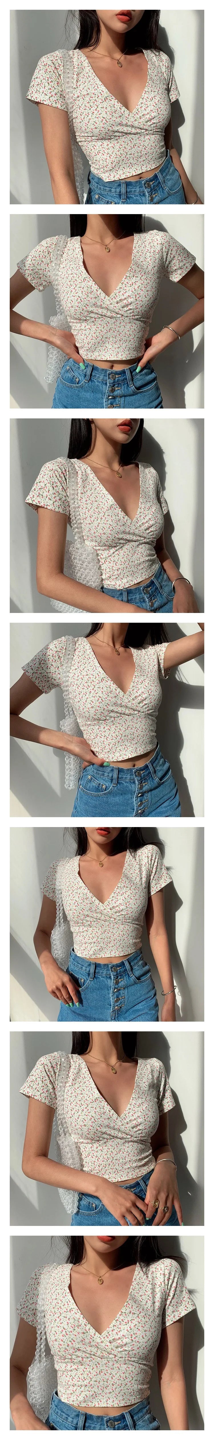 Elise Floral V-Neck Top