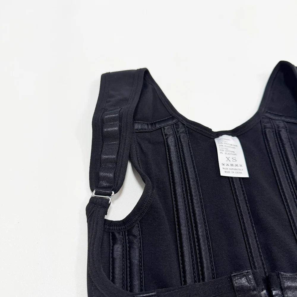 Fajas Colombianas Body Shaper Shapewear Women Vest Tops Double Compression Waist Trainer Corset Adjustable Zipper and Hook-eyes