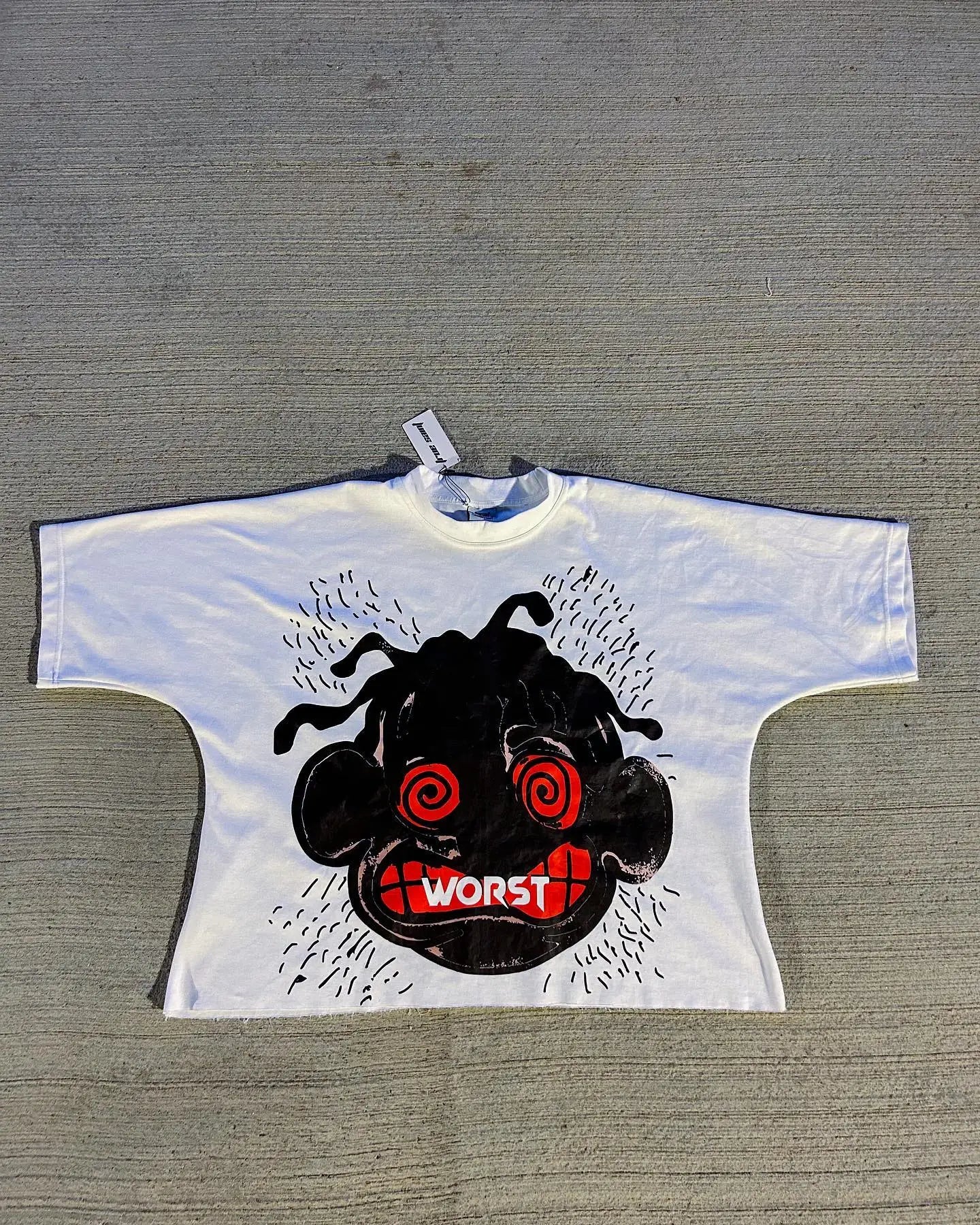 New Streetwear Women Cross Graphic Print Oversized T-Shirt Goth Casual Cotton Drop Sleeve Short Sleeve Tops