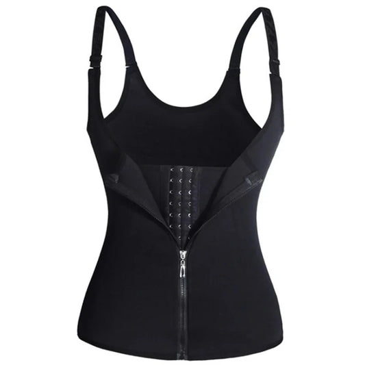 Waist Trainer Tank Top For Women Zipper Body Shaper Tummy Control Sleeveless Top Women's Activewear Body Shaping Underwear